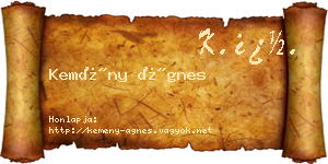 Kemény Ágnes névjegykártya